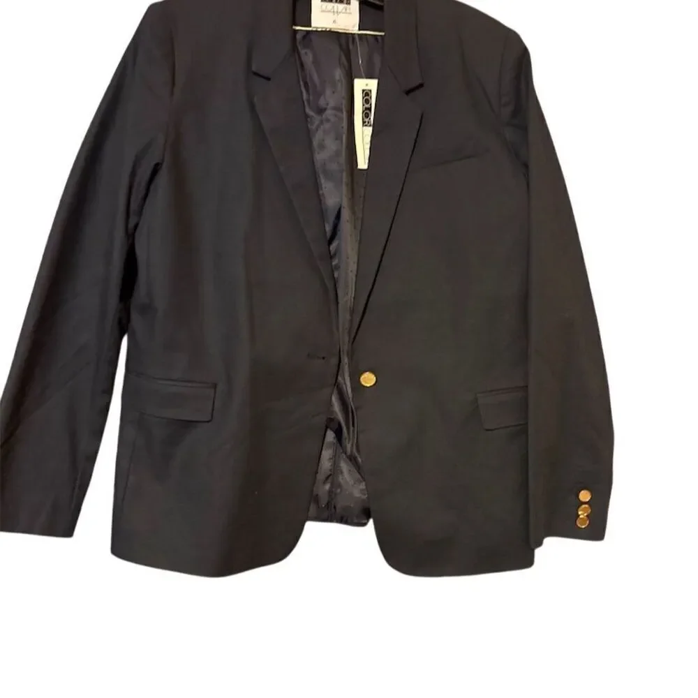 Men's XL Black  Blazer Gold Buttons Formal Classic Fit